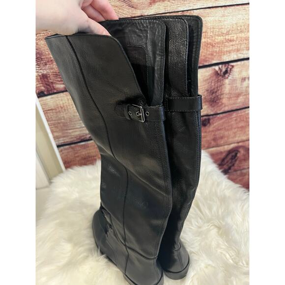 Vero Cuoio Italian Black Leather Made in Italy Knee High Lace Up Boots Size 7.5 - Picture 5 of 9